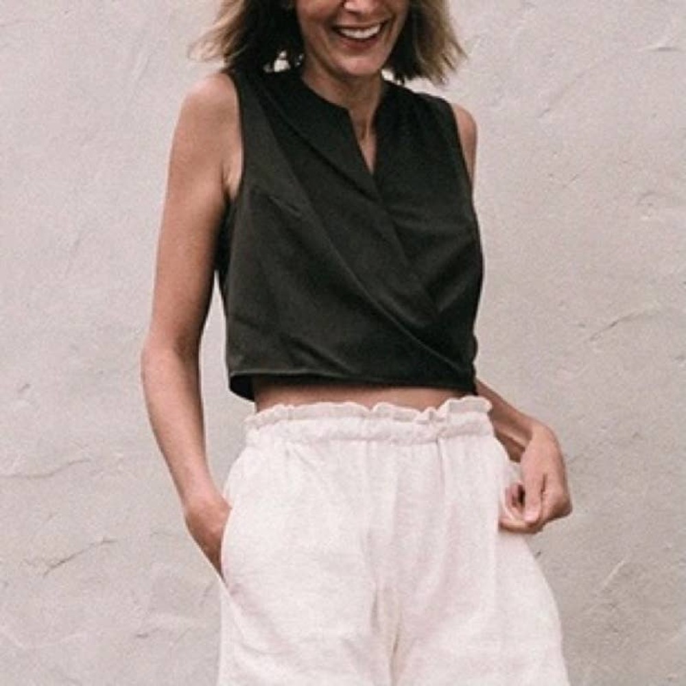 Aday Cool-Down Crop Top in Forest Green - M